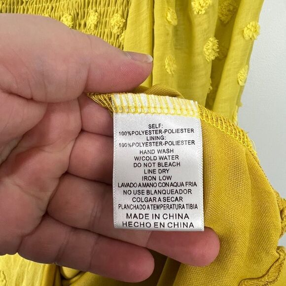 Listicle Golden Yellow Mustard Color Babydoll Dress S NWT - Picture 8 of 8